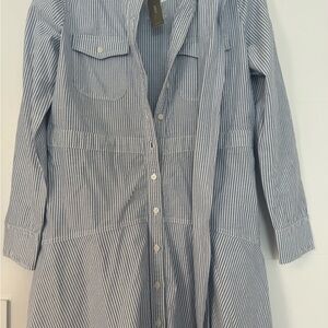 J. Crew Navy Striped Shirt Dress